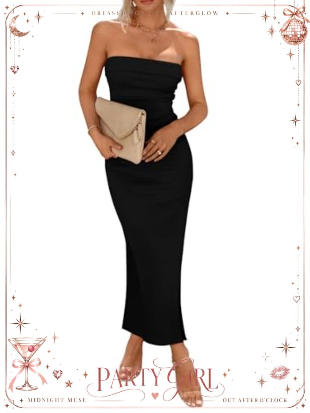 Ribbed Knit Strapless Bodycon Maxi Dress Slit Cocktail Party